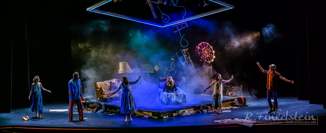 Stained Glass by Ingrid DeSanctis. Lighting Design by Richard Finkelstein. JMU Theatre